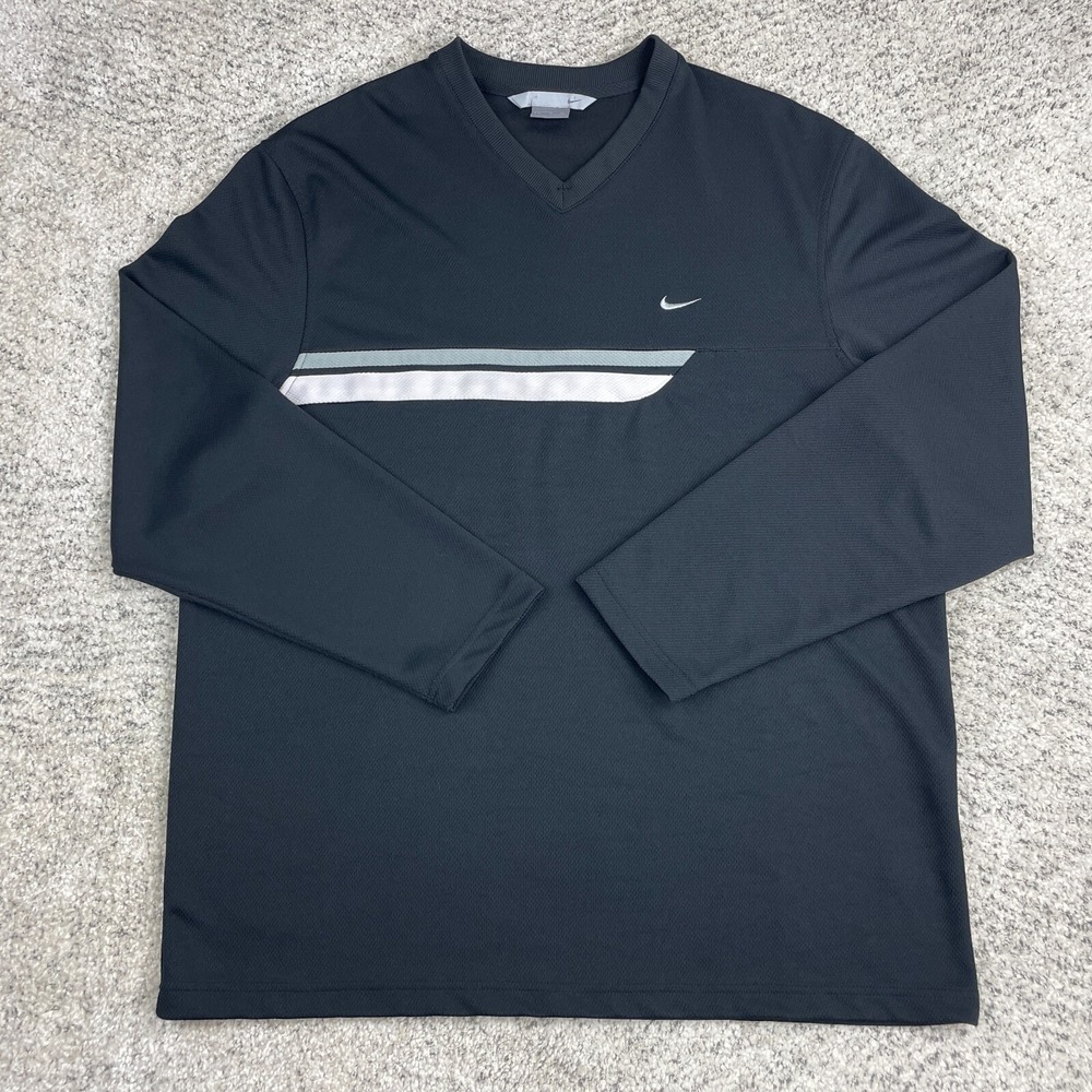 VTG Nike Basketball Shirt Mens XL Warmup Shooting Mesh Silver Tag Long Sleeve
